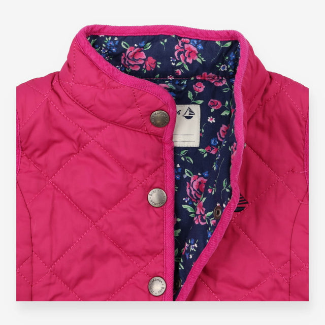 Gilet quilted pink floral lining 