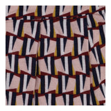 Dress Pink Burgundy Abstract Geometric Tie Waist M