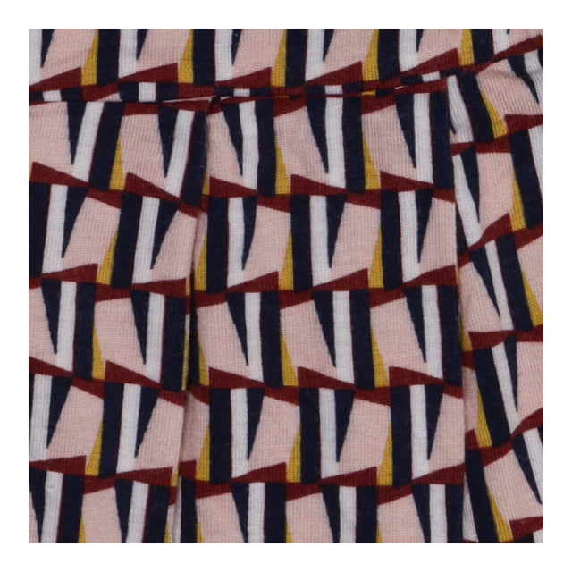 Dress Pink Burgundy Abstract Geometric Tie Waist M