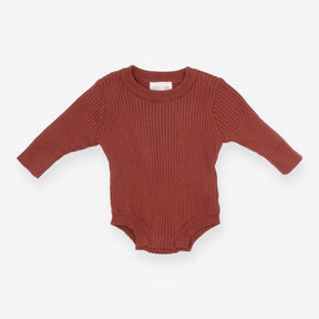 Dark Brown Ribbed Bodysuit 
