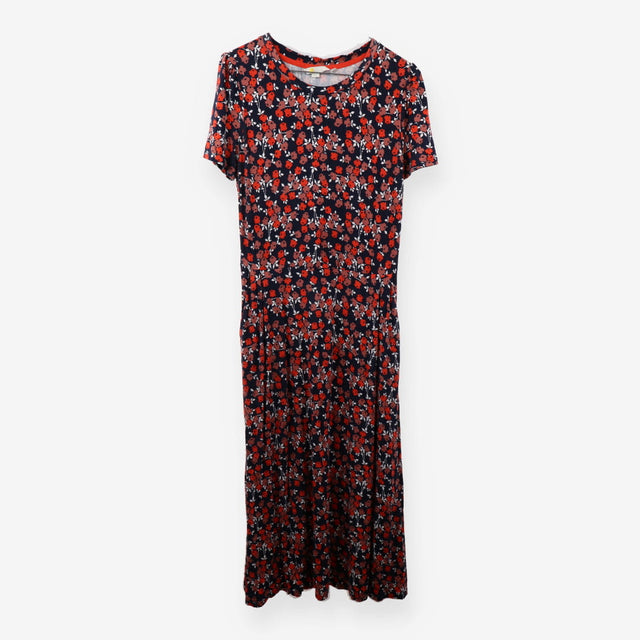 Poppy Floral Jersey Dress Navy Red Multi