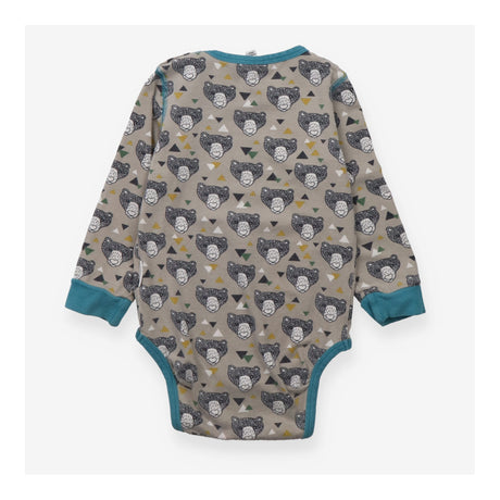 Bodysuit Long Sleeve Grey Bear Appliques