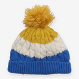 Blue, White and Yellow Bobble Hat 