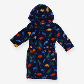 Dressing gown navy blue dinosaurs
