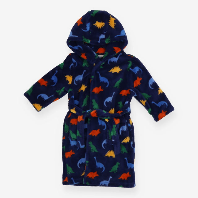 Dressing gown navy blue dinosaurs