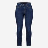 Jeans Dark Blue Denim High Rise Skinny Stretch