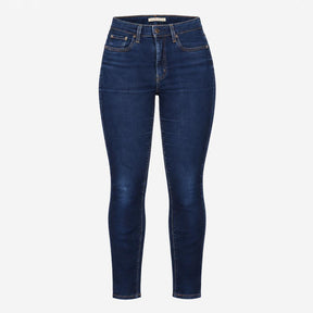 Jeans Dark Blue Denim High Rise Skinny Stretch