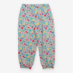 Trousers White Flowers and Leaves