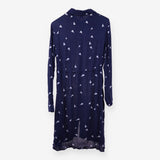 Navy Long Sleeve Midi Shirt Dress Waist Tie Matern