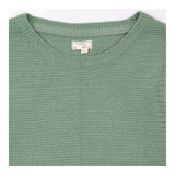  Sage Green Textured Crew Neck Cotton Knit 
