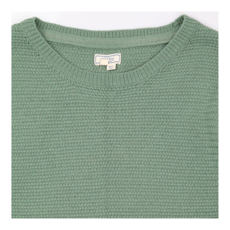  Sage Green Textured Crew Neck Cotton Knit 