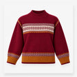 Jumper Pink Fair Isle Wool Blend High Neck