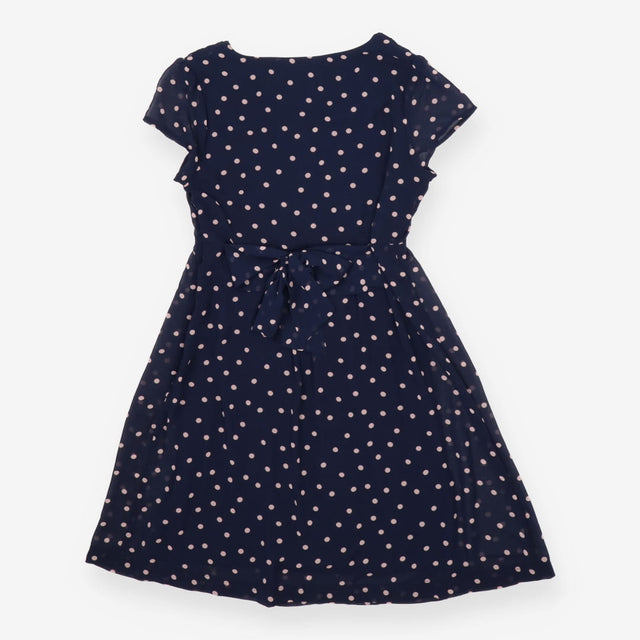 Navy Polka Dot Chiffon Cap Sleeve Maternity Nursin