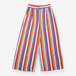 Trousers Multicoloured Stripe Cropped Wide Leg
