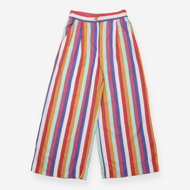 Trousers Multicoloured Stripe Cropped Wide Leg