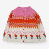 Cardigan cream pink flowers