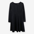 Black Structured Midi Dress 3/4 Sleeve