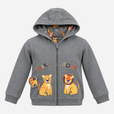 green reversible lion hoodie with pocket pal