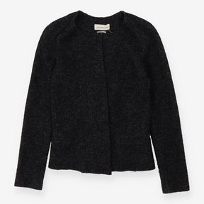Jacket Black Wool Collarless