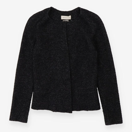 Jacket Black Wool Collarless