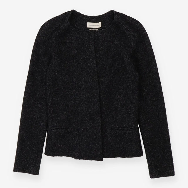 Jacket Black Wool Collarless