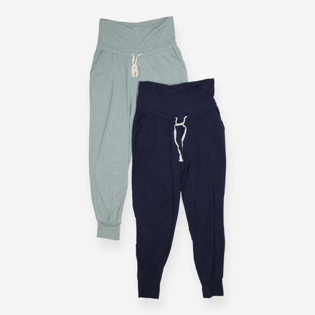 Maternity Joggers 2‑Pack Blue & Green – Soft Jerse