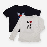 T-shirt navy and white hearts 2pk