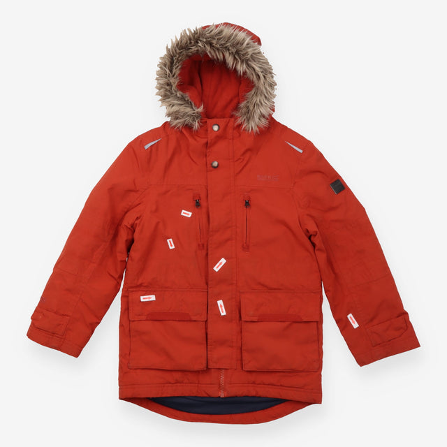 Coat Orange Faux Fur Lined Hood
