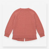 Cardigan Pink Open Front Chunky Knit Pocket