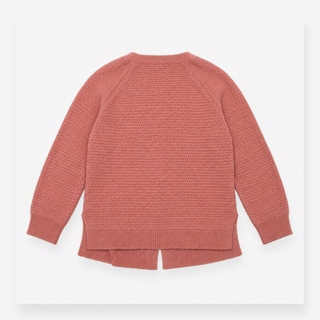 Cardigan Pink Open Front Chunky Knit Pocket