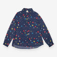 Shirt Blouse Navy Celestial Star Print Button Down