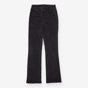 Long Kit Washed Black Patch Pocket Jeans 2 5x 32