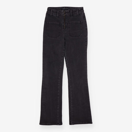 Long Kit Washed Black Patch Pocket Jeans 2 5x 32