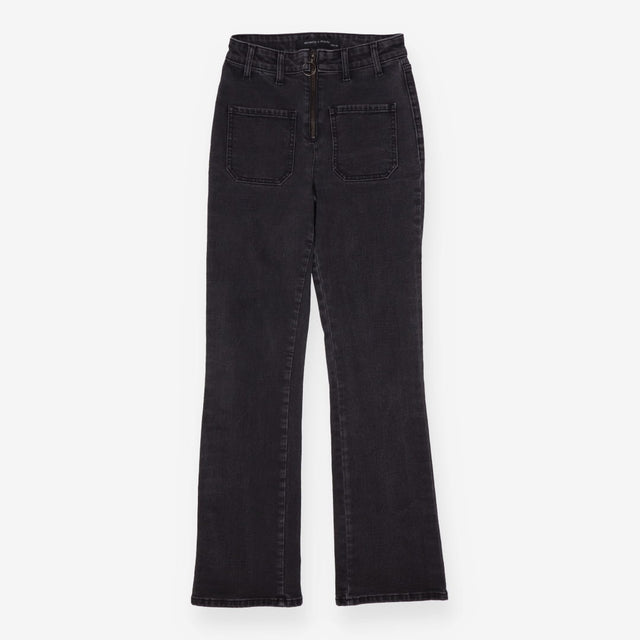Long Kit Washed Black Patch Pocket Jeans 2 5x 32
