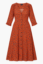 Rust Orange Leopard Print Button Front Max