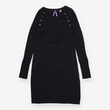 Black Cable Knit Maternity Nursing Midi Dress