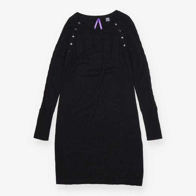 Black Cable Knit Maternity Nursing Midi Dress