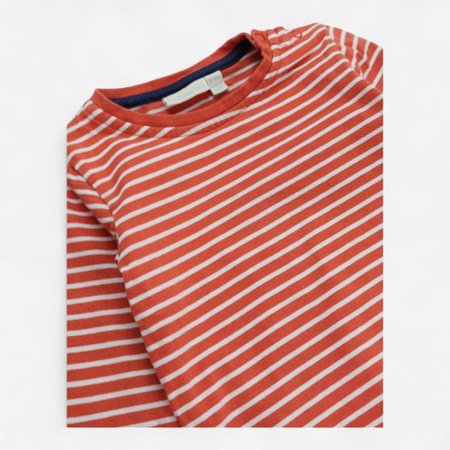 T-shirt long sleeve orange with white stripes