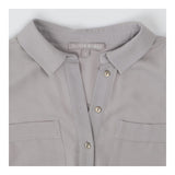 Oliver Bonas Grey Crepe Midi Shirt Dress Stretch