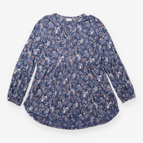 Floral Long Sleeve Cotton Modal Tunic Top