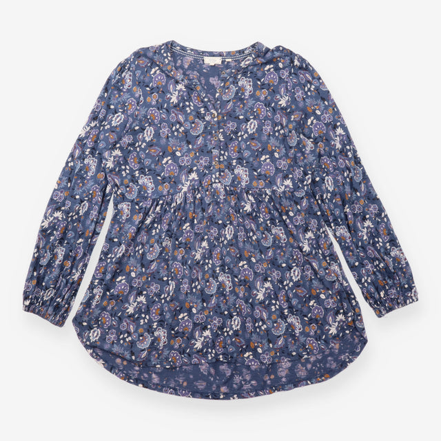 Floral Long Sleeve Cotton Modal Tunic Top
