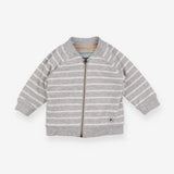 Reversible Sweatshirt zip grey striped pocket