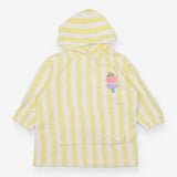 Poncho toweling yellow and white striped