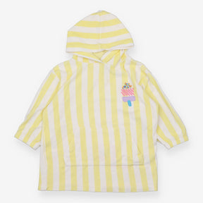 Poncho toweling yellow and white striped