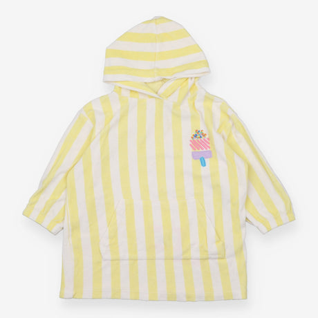 Poncho toweling yellow and white striped