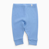 Blue Ribbed Leggings
