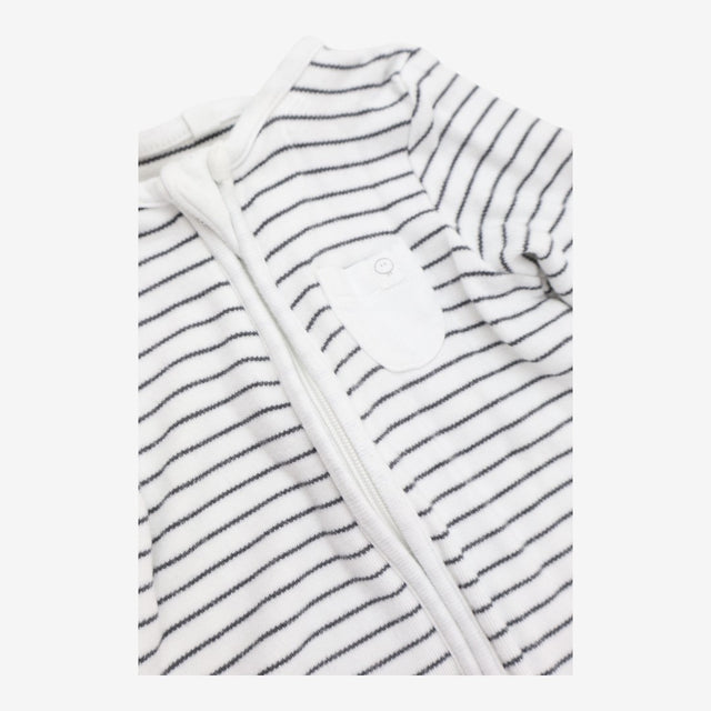 Sleepsuit Zip Black Striped