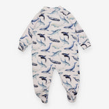 White Sleepsuit with Whales 