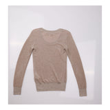Metallic Scoop Neck Fine Knit Jumper Champagne