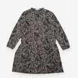 Midi Dress Black Cream Animal Print Long Sleeve Ti